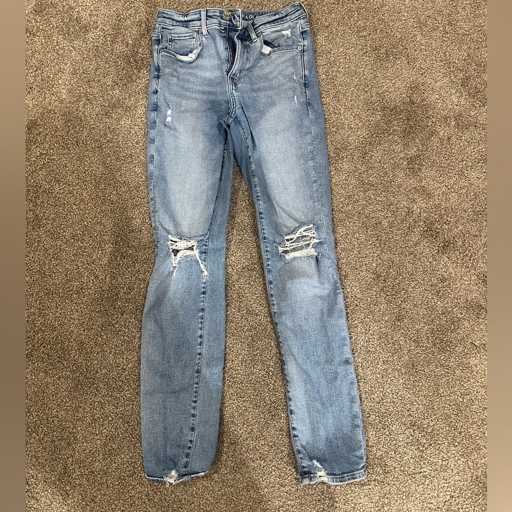 Women's Blue Distressed Jeans